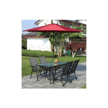 Градински комплект маса + 4 стола и чадър    140675