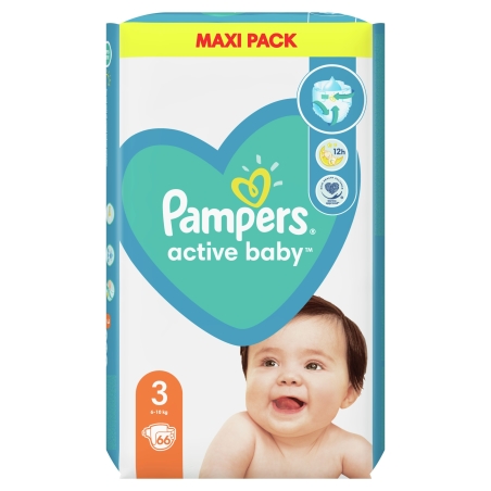 Бебешки Пелени Pampers Active Baby размер 3 , 66бр.
