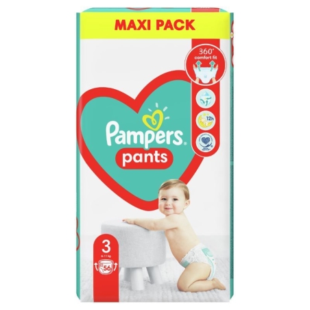 Бебешки гащи Pampers Pants Active Baby 3 , 56бр.