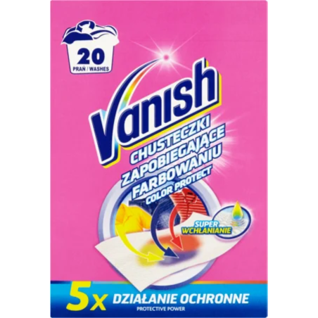 Цветоулавящи кърпички Vanish, Color Protect, 20 пранета