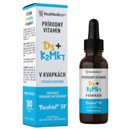 Витамин синергия D 3 +K 2 Mk7 на капки - 180 дневни дози