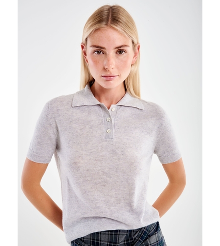 CASHMERE BLEND KNIT POLO