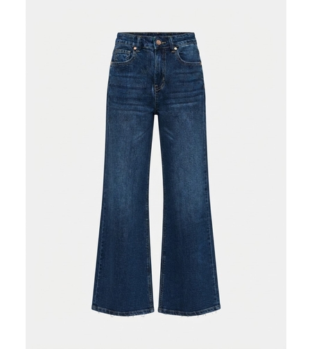 HIGH-WAIST FLARED JEANS IN DARK BLUE