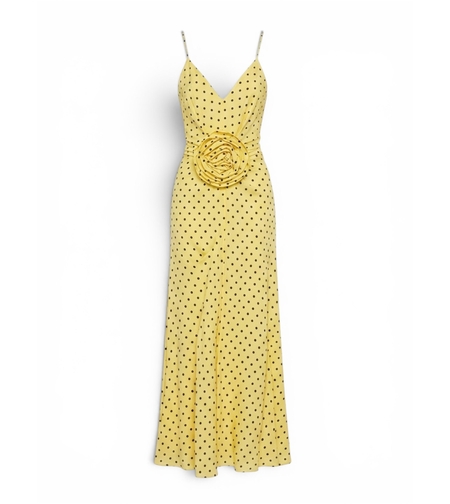 YELLOW POLKA DOT MAXI DRESS
