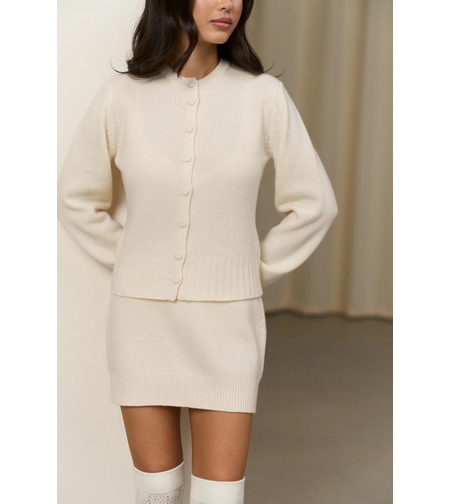 AVA IVORY WOOL CARDIGAN