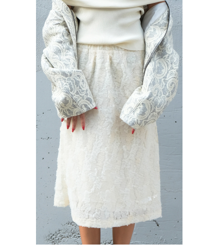 WHITE SEQUIN SKIRT