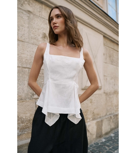 LINEN TOP IN WHITE