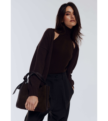 BROWN SUEDE MINI BAG