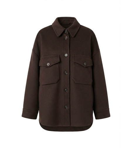 WOOL BLEND OVERSHIRT IN CHOCOLATE BROWN
