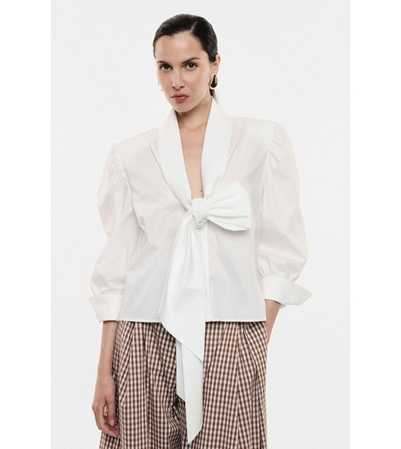 BOW DETAIL PUFF SLEEVE BLOUSE