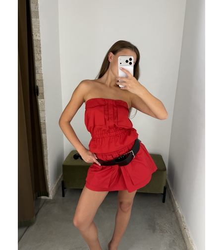 CARGO SKIRT IN RED