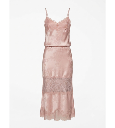 SATIN LACE TOP & SKIRT SET – POWDER PINK