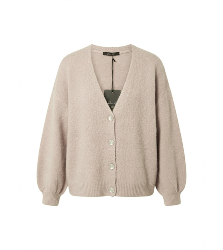 ANGORA & WOOL CARDIGAN IN SOFT BEIGE