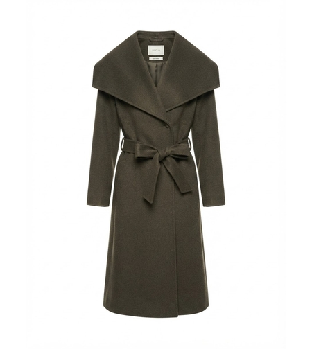 WOOL COAT IN DARK OLIVE