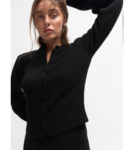 NOLA BLACK WOOL CARDIGAN