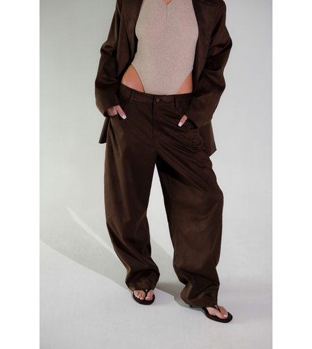 RELAXED FIT COFFEE BROWN TROUSERS