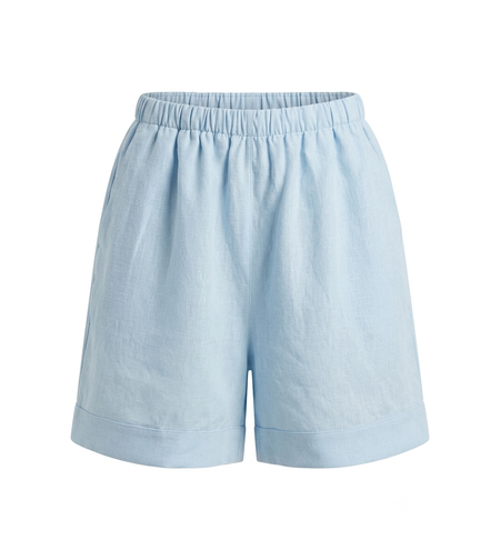 LIGHT BLUE LINEN SHORTS