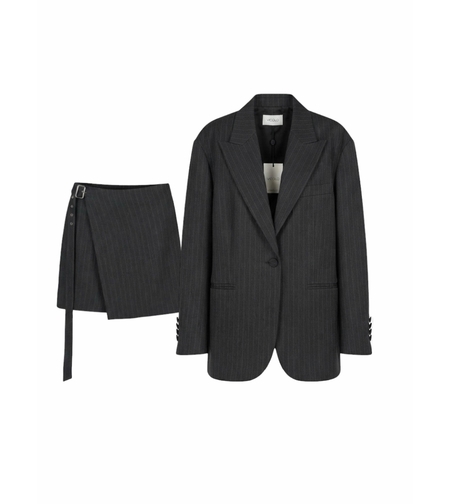 PINSTRIPE BLAZER & SKIRT SET