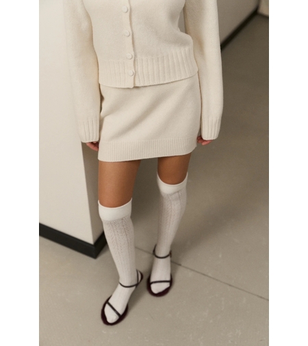 AVA IVORY WOOL MINI SKIRT