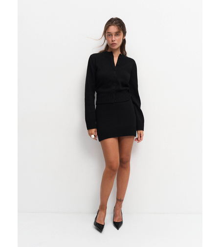 NOLA BLACK WOOL MINI SKIRT