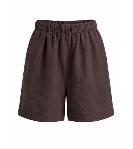 BROWN LINEN SHORTS