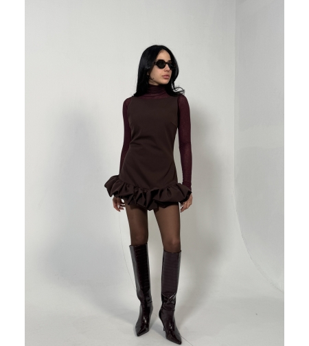 VEONCE DRESS IN MOCHA