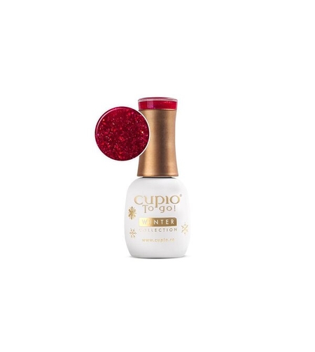 Полуперманентни гел лак Cupio To Go! Winter Collection - Red Sequin 15ml
