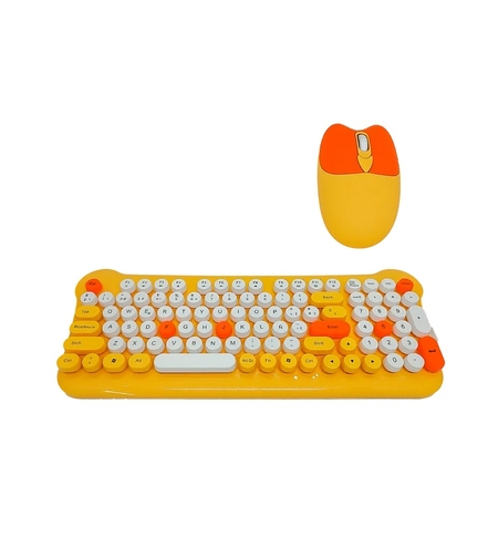 Set tastatură și mouse fără fir - AS212 - AOAS - 655006 - Galben