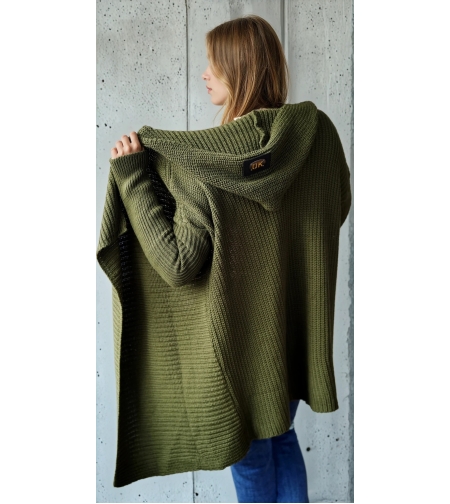 Зелена дълга жилетка