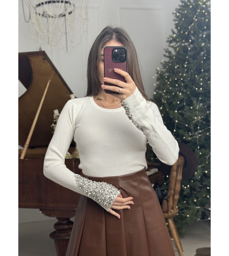 Блуза Crystal Elegance-бяло