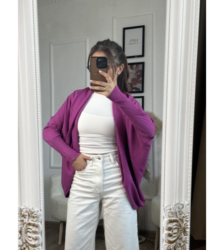 Жилетка кръг с кашмир - цикламено