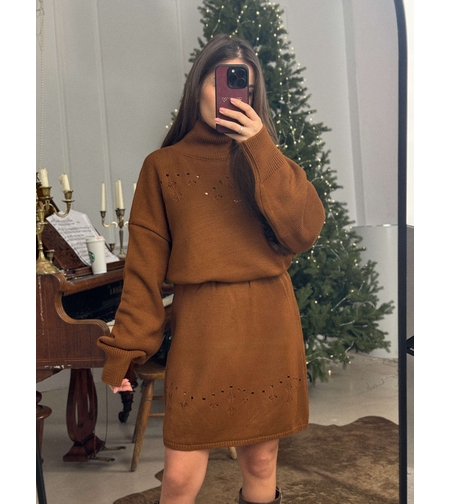 Плетен комплект Cozy Chic-камел