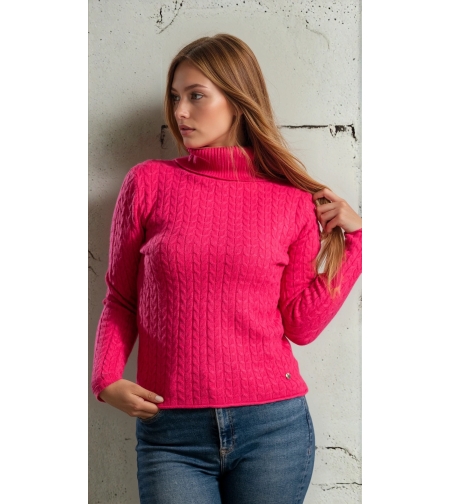 Поло със сърчице осморка - цикламено