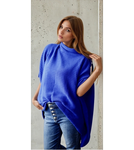 Пончо с кашмир - турско синьо
