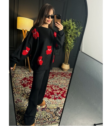 Комплект с апликации мече в черно