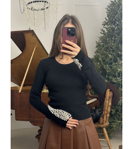 Блуза Crystal Elegance-черно