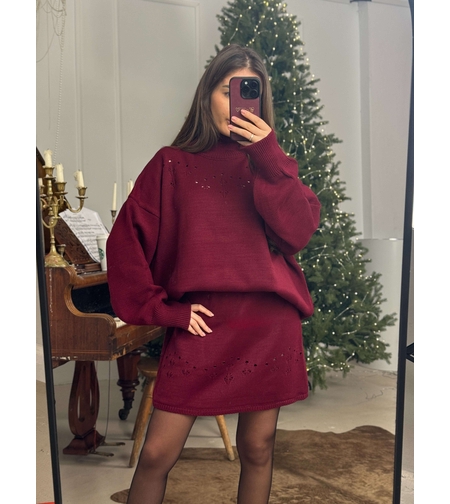 Плетен комплект Cozy Chic-малина