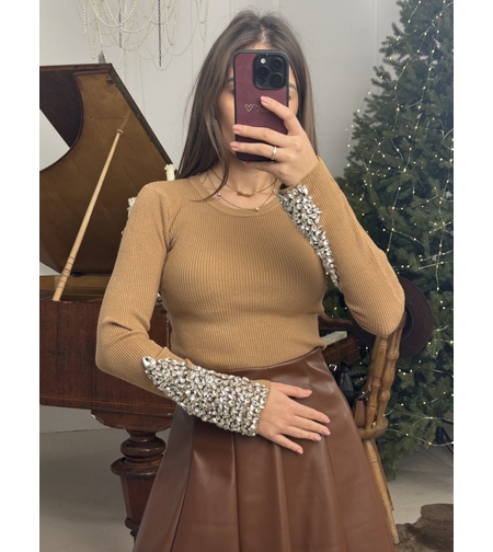 Блуза Crystal Elegance-камел