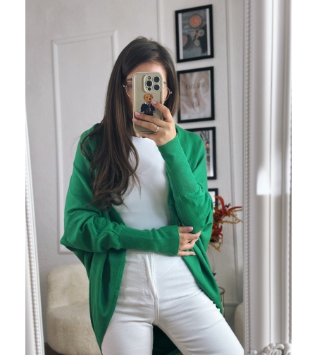 Жилетка кръг с кашмир - наситено зелено