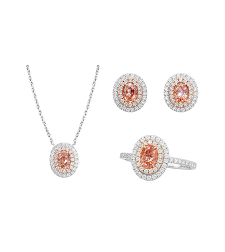 4.73 ct Set with fancy pink diamonds