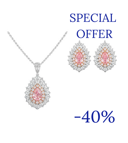 6.71 ct Set with natural pink and white diamonds