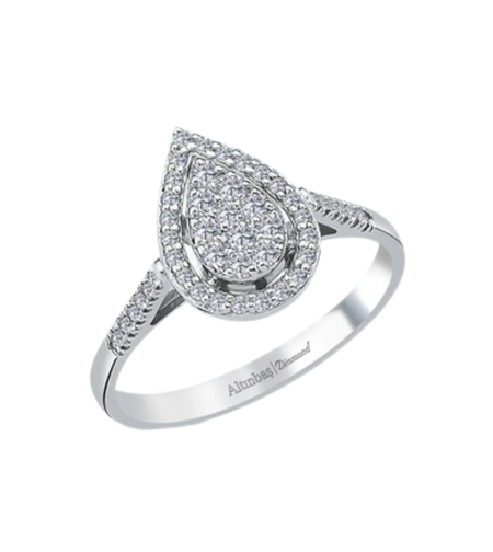 0.21 к Пръстен с диаманти капка