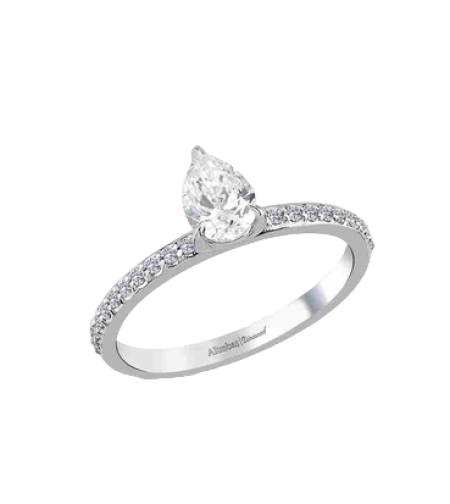 0.86 ct Pear shaped diamond ring