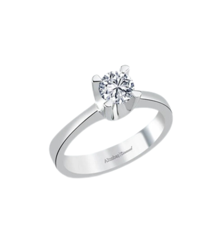 0.25 k Пръстен бяло злато с диамант