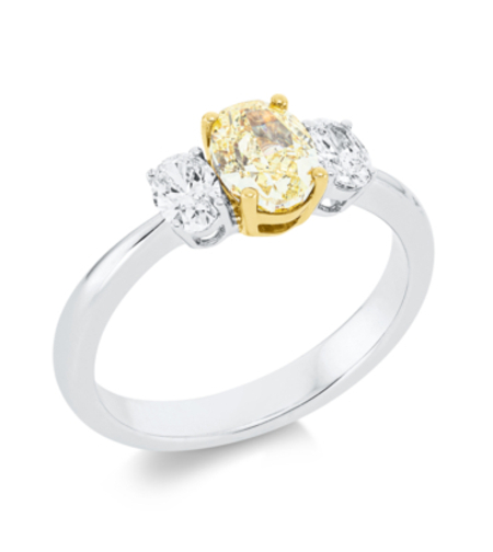 1.48 ct Ring with fancy yellow diamond