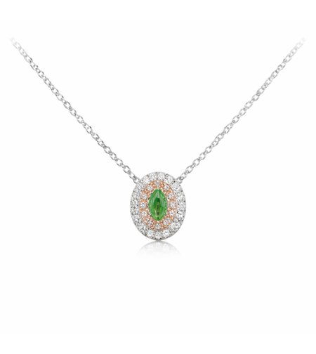 0.22 ct Green diamond necklace