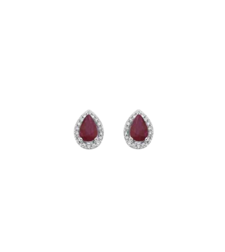 1.11 ct Earrings with rubies and diamonds