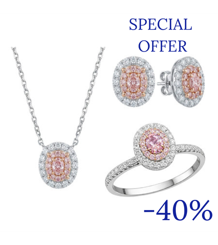 1.30 ct Set with fancy color pink diamonds