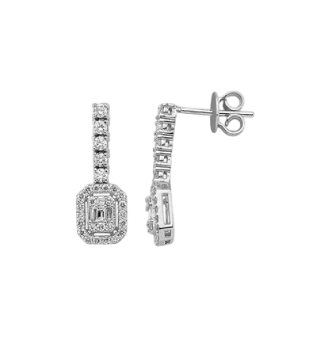 0.63 ct Baguette diamond earrings