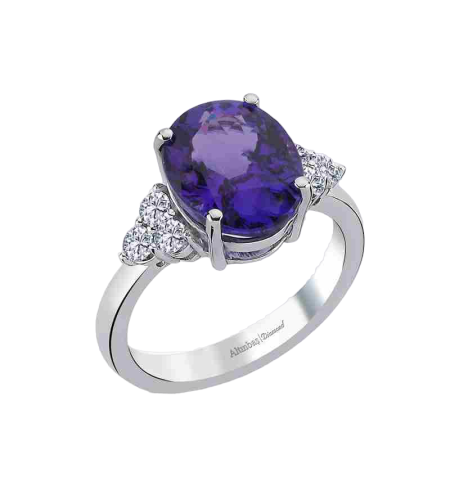 5.37 ct Tanzanite and diamonds ring